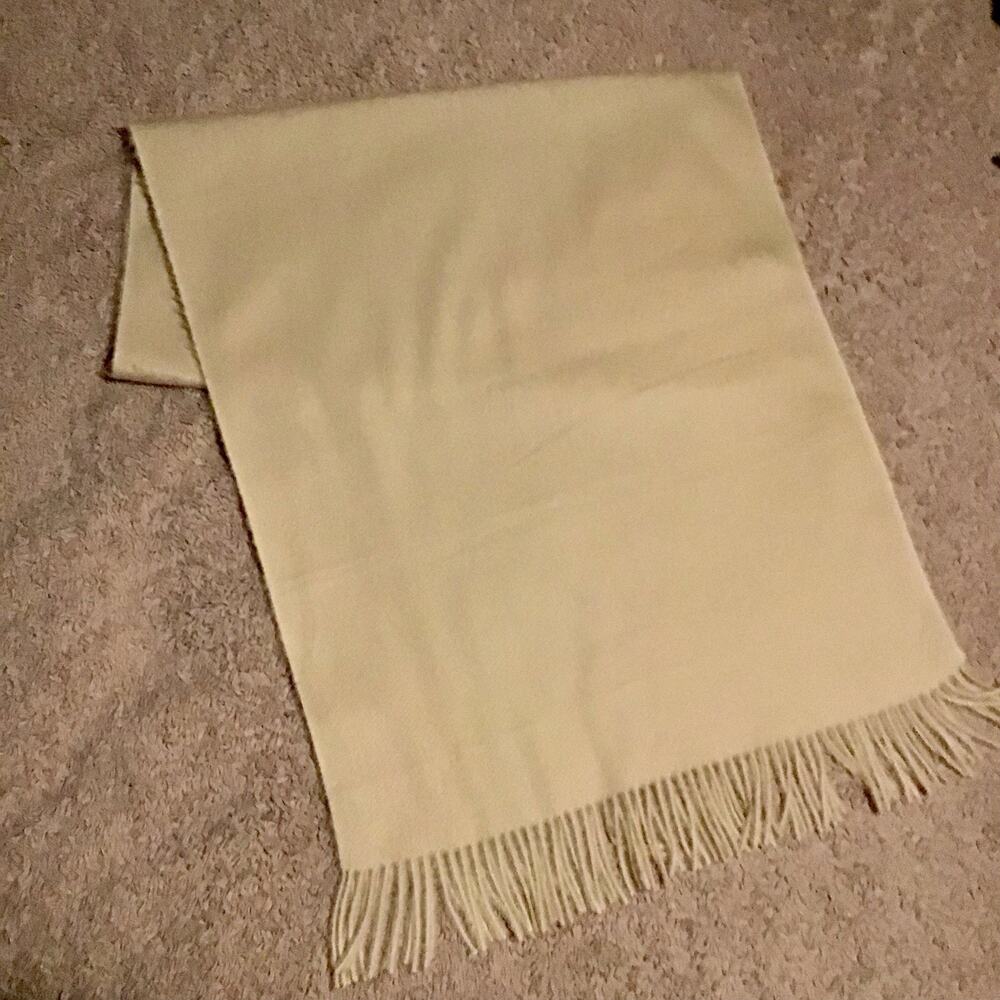 Cream Cashmere Pashmina/Scarf Wrap 20 X70 With Long Fringe